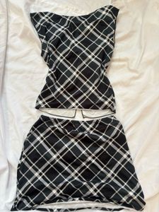 NEWME Plaid Crop Top &amp; Mini Skirt Set