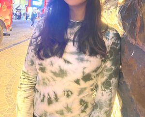 Tie-Dye Long Sleeve Mock Neck Top