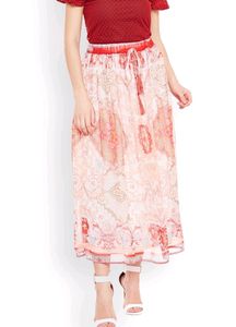 ✅Off-White &amp; Pink Fusion Floral Maxi Skirt For Women 🌸🥰