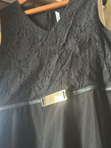 Black Netted Flared Dress From Soie
