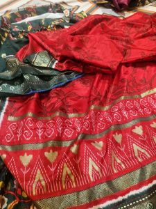 Micro Cotton Silk Langha and dupatta Dandiya  look