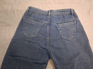 Wide Leg Blue Denim Jeans