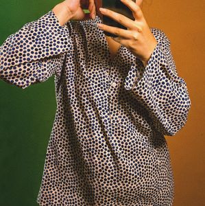Polka Dot Button-Up short kurta