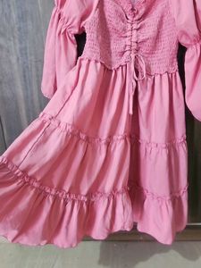 Pink Tiered Smocked Dress