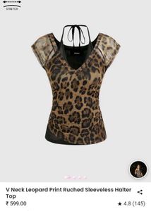 Leopard Print Mesh Top