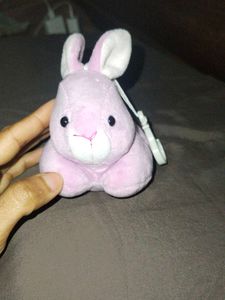 Cute Pink Bunny Plush Clip-On Toy