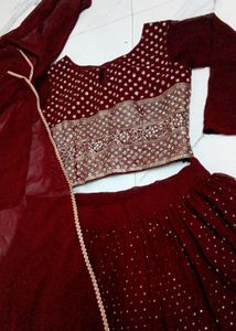 Elegant Maroon Lehenga Choli