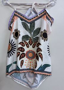 halter neck backless Boho Floral Print Mini Dress