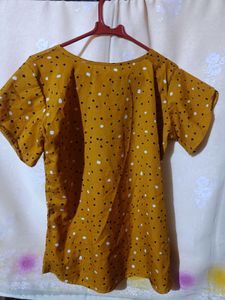 Mustard Polka Dot Top