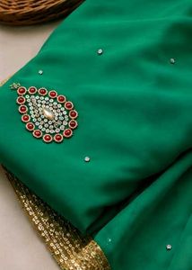 Emerald Green Embellished Saree