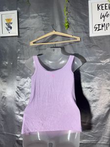 Lavender Button-Up Tank Top