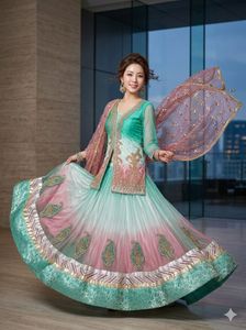 Designer partywear  indo western Lehenga