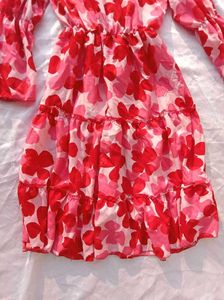 Floral Print Tiered Mini Dress