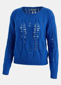 Chic Blue Knit Sweater