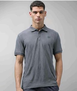 🎽🏏Men's Grey Textured Polo Shirt