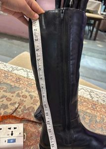 Real leather knee high boots