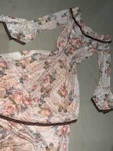 Vintage Floral Print Maxi Dress