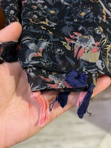 Blue Floral Print Scaff