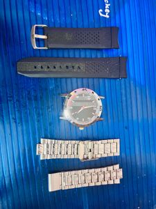 Men's Stainless Steel Watch with 2 strap