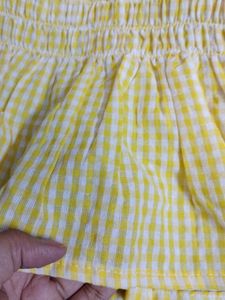 NEW Cute Yellow Gingham Ruffle Top