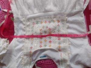 White Kurta with colorful embroidery