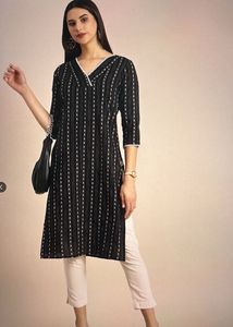 Black Striped Kurta (without pants)