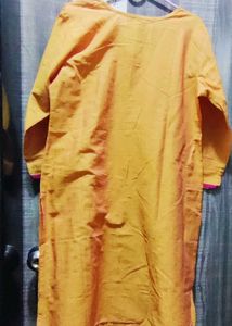 Orange Kurta with Pink Trim