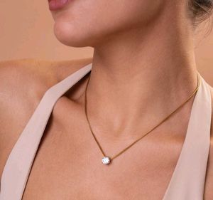Palmonas:delicate Gold Chain Necklace with Crystal