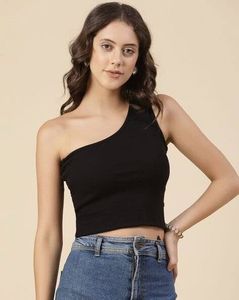 Ribbed One-Shoulder Tank Top