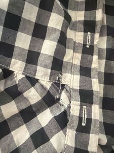 Black and White Gingham Ruffle Top