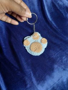 Crochet Cat Paw earphone holder, bag charm and key