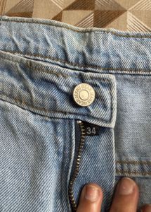Light Wash Denim Cargo Pants