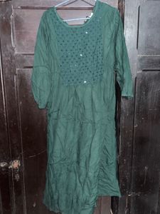 Green Embroidered kurta