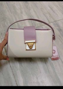 Chic Cream & Lilac Handbag