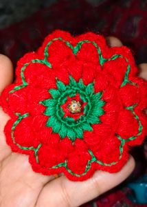 Handmade Embroidered Flower Brooch