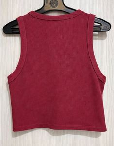 Burgundy Ribbed Crop Top