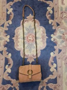 Chic Pink Suede Crossbody Bag