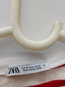 ZARA Classic Red &amp; White Striped T-Shirt