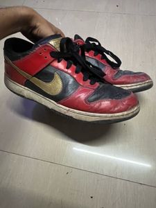 Original Nike Dunk Low Red Black Gold