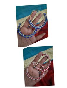 Handmade Beaded Hoop Earrings