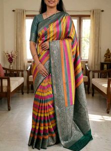 Vibrant Striped Silk Saree