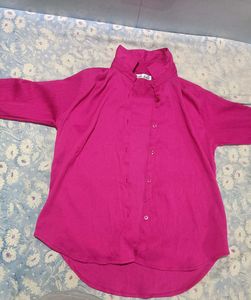 Vibrant Pink Button-Up Shirt