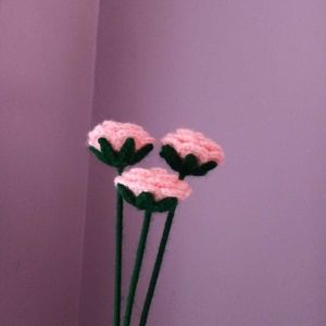 Crocheted Pink Rose