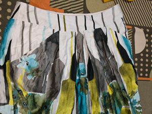 Stylish Yellow top &amp; Printed Skirt Set