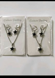 Star Pendant Necklace and Earrings Set