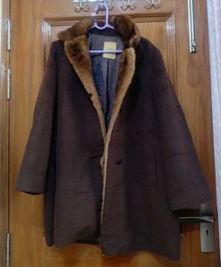Brown Faux Fur Trim Jacket