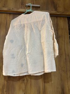 Cream Kurta with Block Print