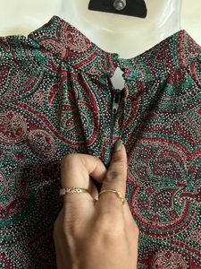 Paisley Print Long Sleeve Blouse