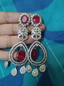 Exquisite Ruby & Diamond Drop Earrings