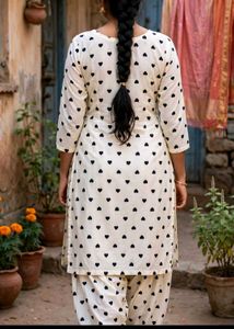 Designer Kurta Set with Heart Print